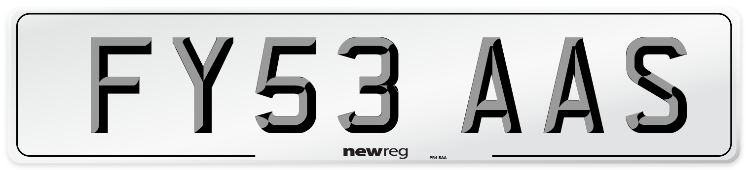 FY53 AAS Number Plate from New Reg